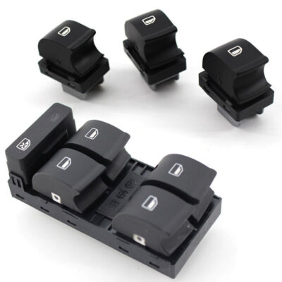 4 Pcs Black ABS Window Lift Master Switch Button for Audi A4 B6 B7 2001-2008