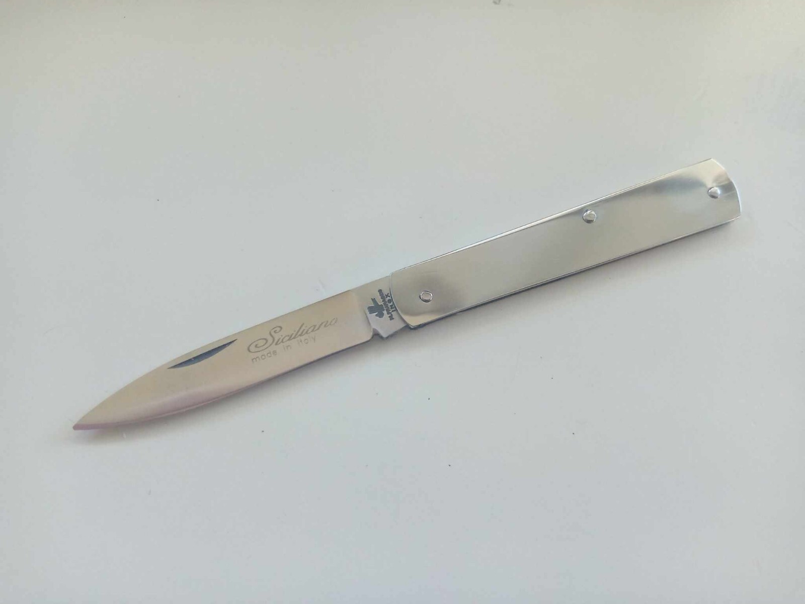 Cuchillo Siciliano Desfile Apertura Manual Todo Acero Inoxidable 0559/100 15cm