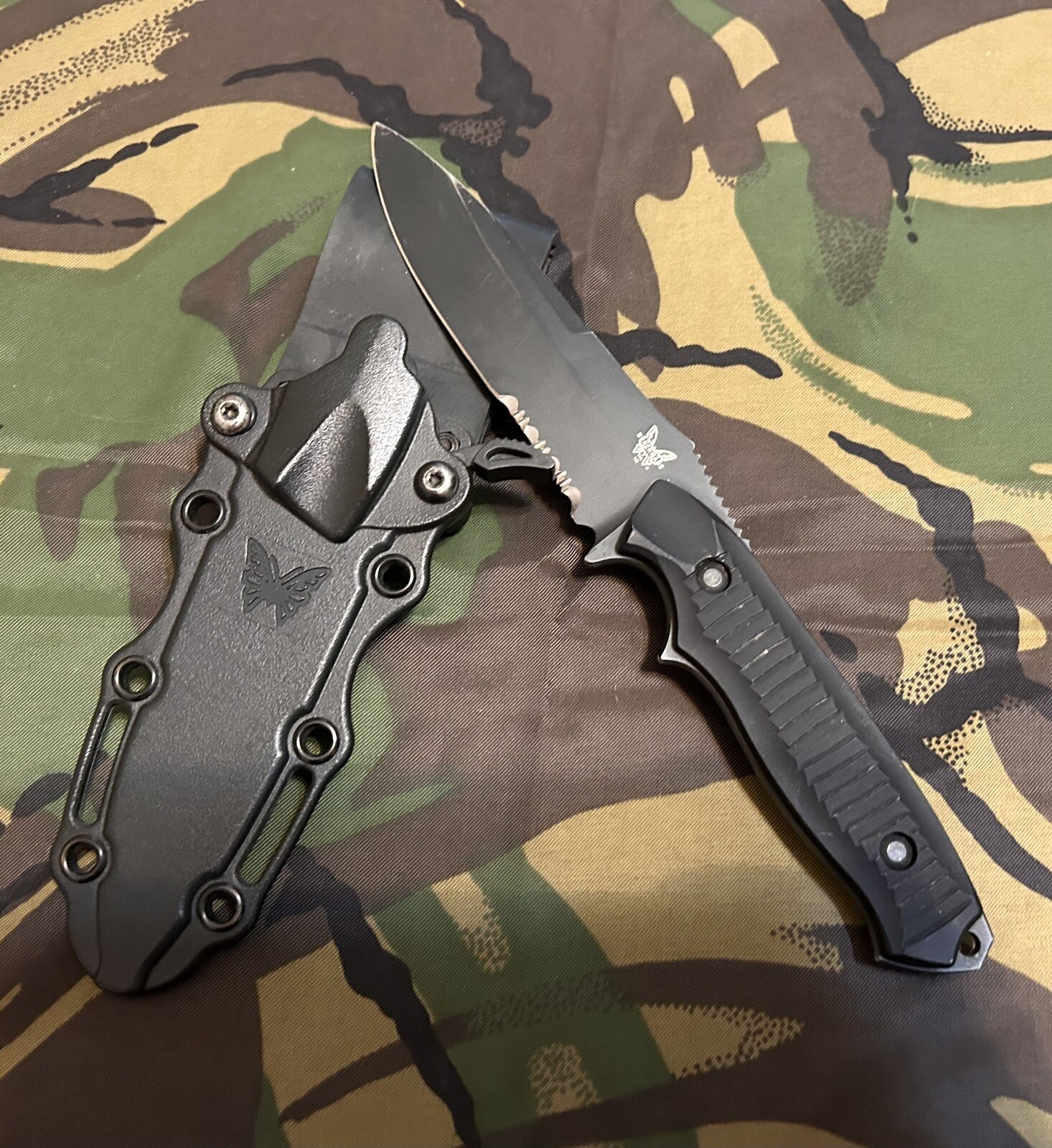 Benchmade Nimravus Knife 4.5" Black 140BK combo 154CM NSN Marked MIL