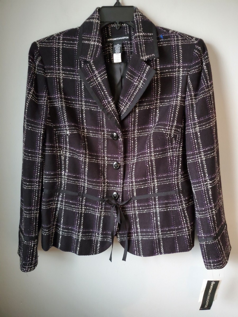 NWT Women's Norton McNaughton Black and White Blazer Jacket