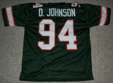 Unsigned DWAYNE JOHNSON Jersey Custom Sewn New Football Miami S-3XL All 3 Colors