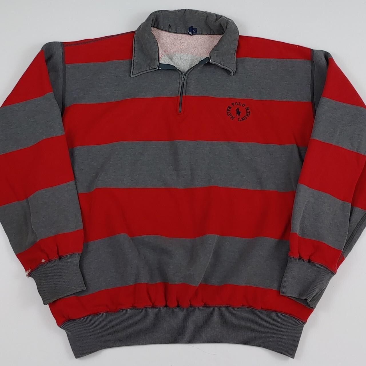 Felpa Polo Ralph Lauren vintage anni 80 a righe invecchiata rara cresta pony RL