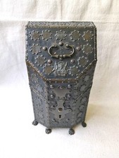 Antique Shagreen Knife Box Ornamental W/ Ancient Coins 1810 Era