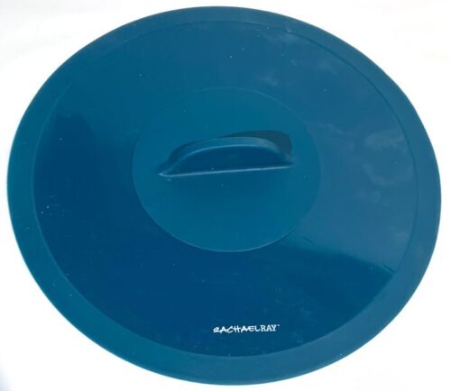RACHEL RAY 3 TEAL SILICONE SUCTION LIDS POT BOWL COVER HANDLE 9.5 11.5 13.5 - Picture 2 of 8