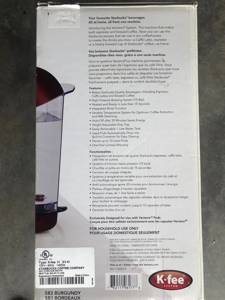 Verismo System By Starbucks Coffee Latte Espresso Maker  - Image 2 of 4