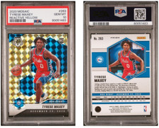 Tyrese Maxey 2020 Panini Mosaic Reactive Yellow RC #263 PSA 10 Gem Mint Rookie