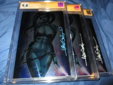 ZIRTY GIRLZ #1 CGC 9.8 Metal Set SS Signed Nathan Szerdy ~Star Wars Aayla Secura