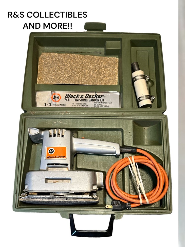 Vintage Black & Decker 7411 Finishing Sander with Case – Works Great  