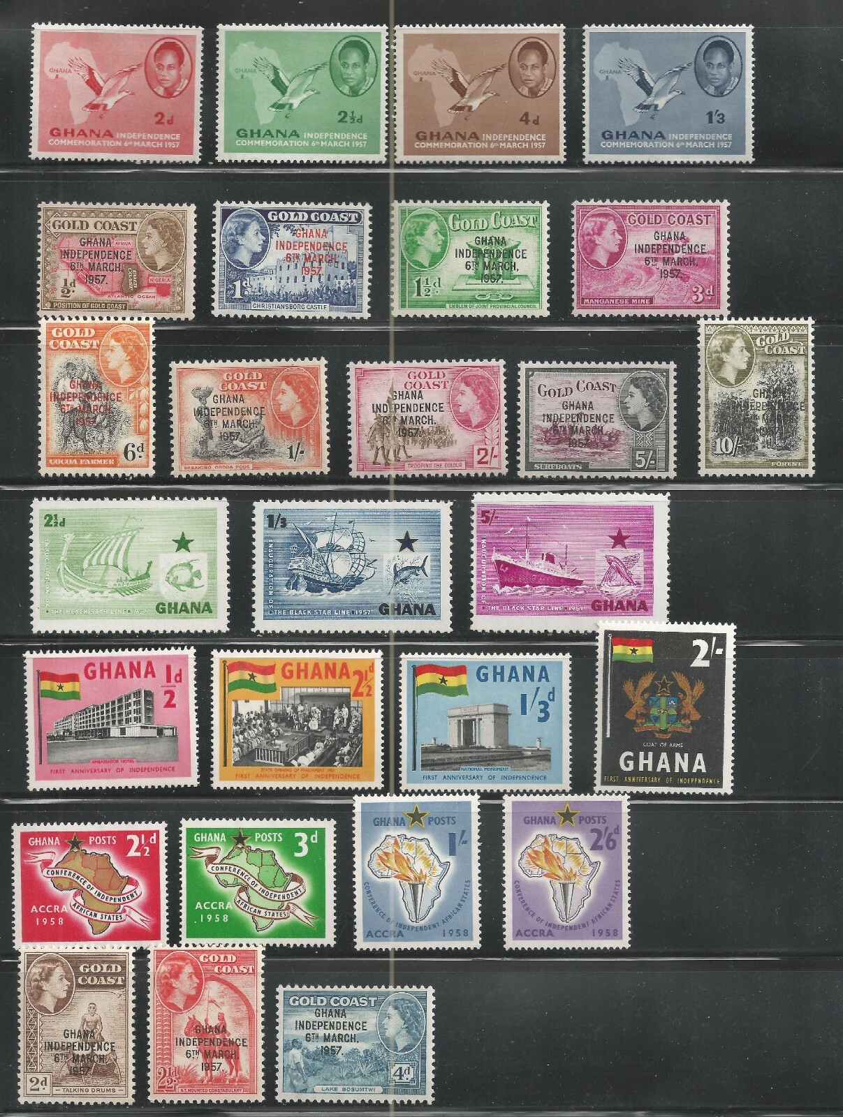 GHANA (Gold Coast) - Lot of 27 stamps - Scott no. 1 to 27 - MLH | eBay
