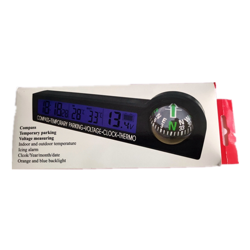 Digital Clock Compass Thermometer Outdoor Temperature Meter for Car Truck Dash - Picture 9 of 9