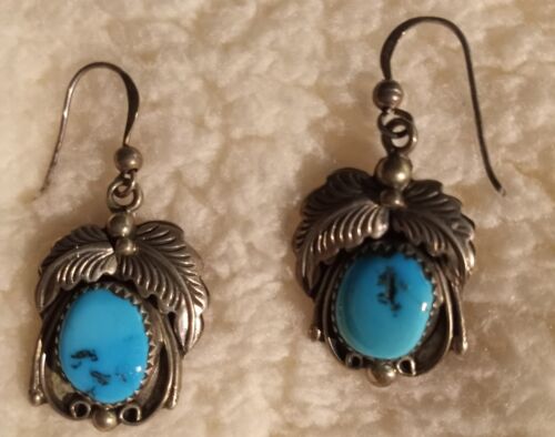 JAMESON LEE Navajo Sterling Silver TURQUOISE Gypsy Slave Bracelet Earrings Ring - Picture 3 of 12