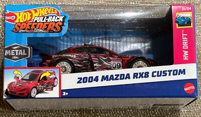 Hot Wheels Pullback Speeders 2004 Mazda RXB Custom 1/43 NIB , Free