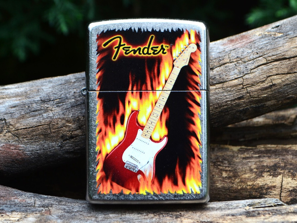 Fender Flames Zippo Lighter - Stratocaster Guitar - Strat - Eric