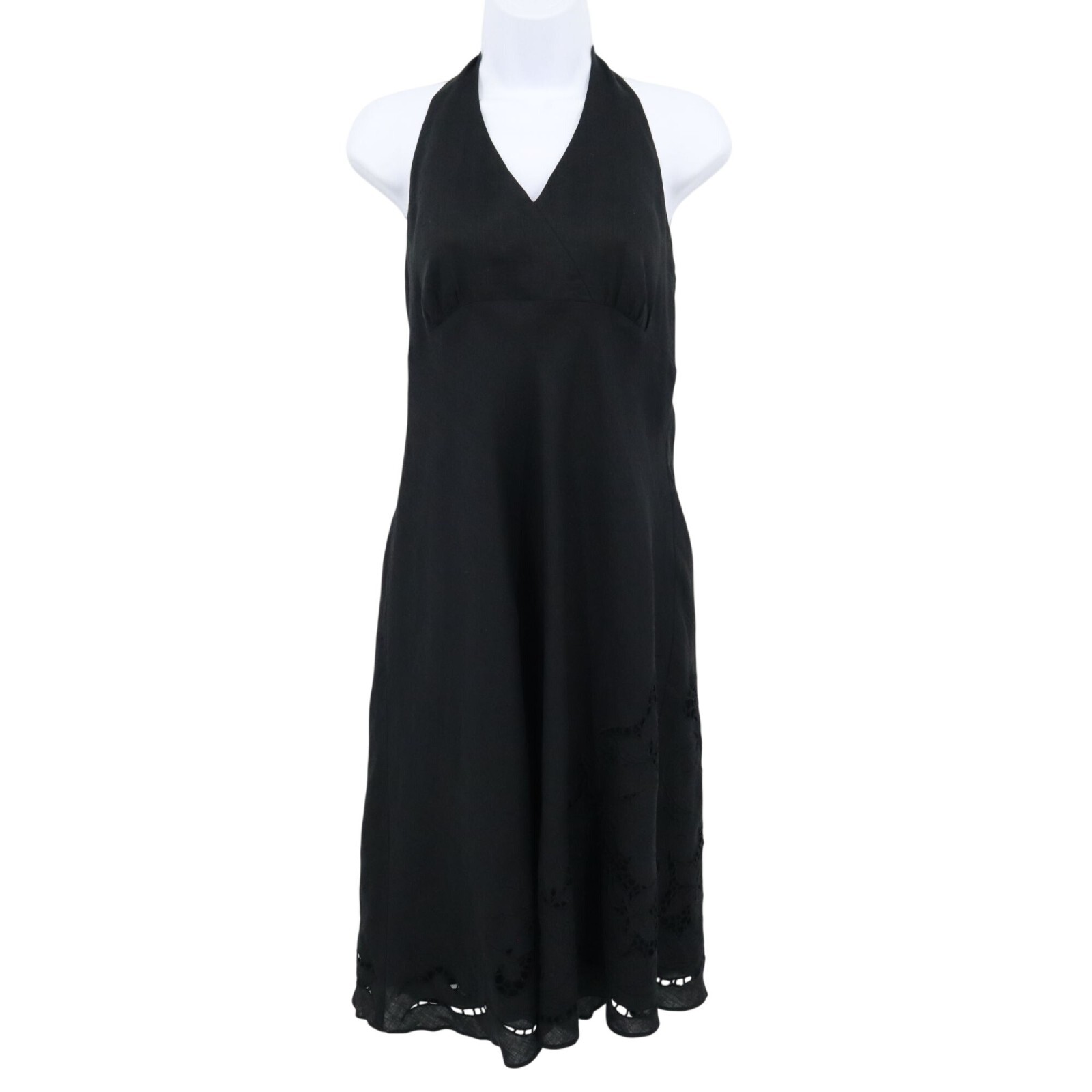Ann Taylor Linen Dress Womens 4 Black LBD Whimsigoth Witchy Fairy Grunge Classic
