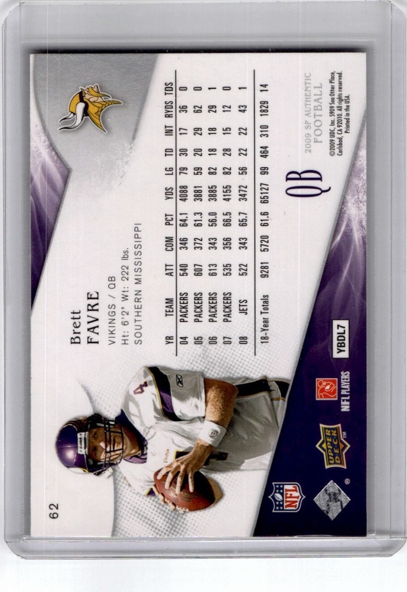 2009 SP Authentic #62 Brett Favre | eBay