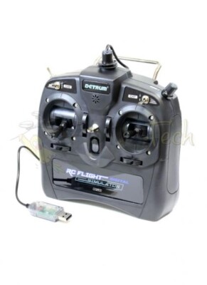 Dynam Detrum 8-Kanal USB RC Modellflugsimulator Sender Modus 2 UK LAGER