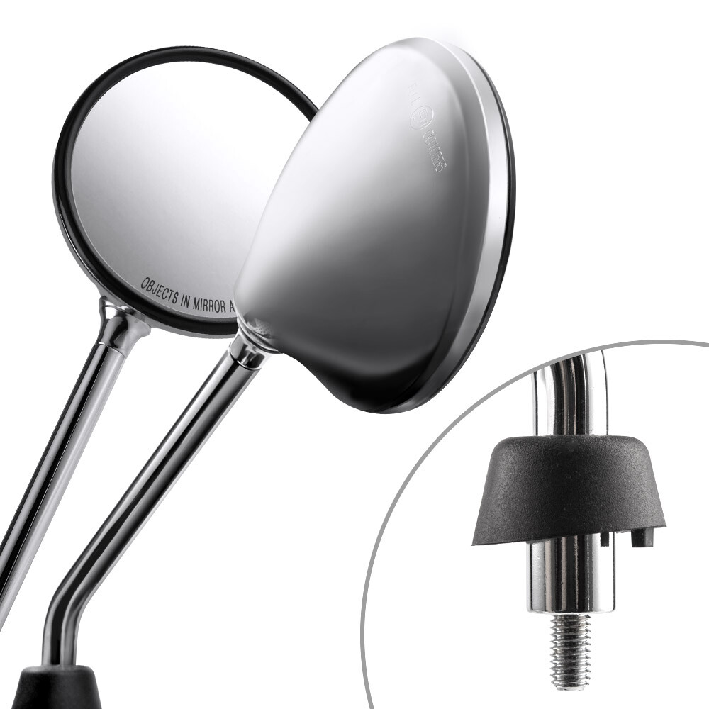 -OE replacement mirror steel x PAIR (L+R) fits Piaggio Liberty RST 150 4-stroke