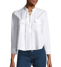 Women's Veronica Beard Harper Lace Up Top Blouse Sz 2