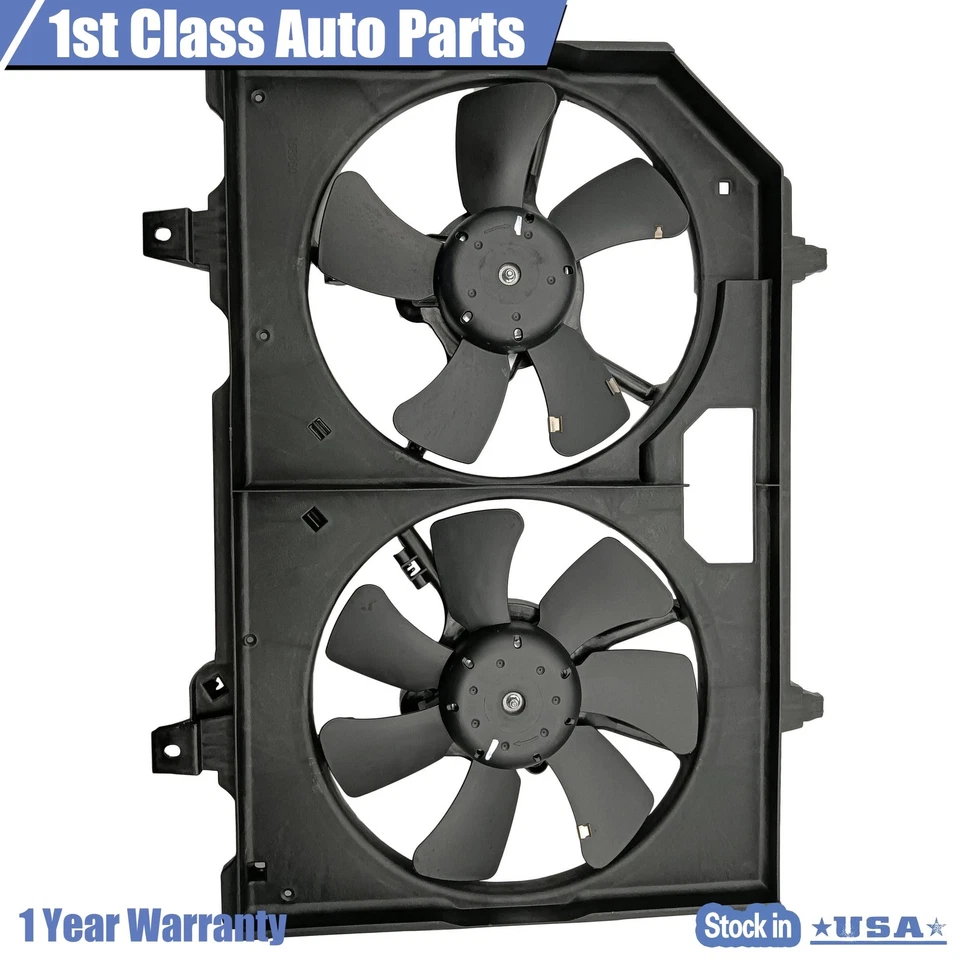 Dual Radiator Cooling Fan with Shroud Assembly fit 04-13 Nissan X-Trail 2.5L - Image 3 of 4
