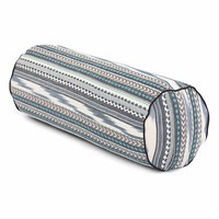 Yoga Bolster | Ethno Collection | Ikat-Webstoff, Schwarz-Weiß-Blau Gemustert