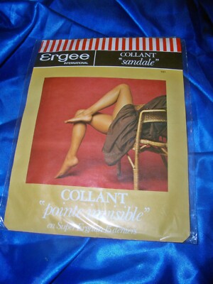 VINTAGE RETRO Ergee Sandale Nylons Feinstrumpfhose Gr. IV 48-50 XL camel 15 den