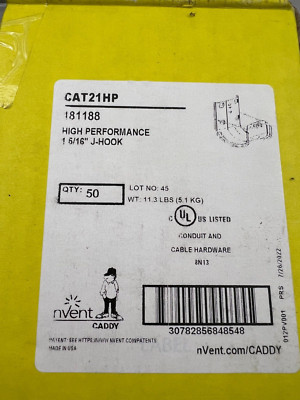 Nvent Caddy 181188 NOB Lot Of 34 1'' 5/16'' J-Hook See Pics #C5