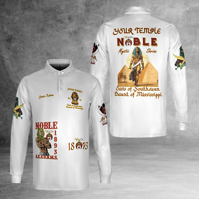 Personalized Nobles 1893 Of The Mystic Shrine Long Sleeve Polo Shirt Size S-5XL