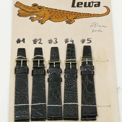 Uhrenarmband, Uhrband  Krokodilband Echt Kroko, 20mm  Vintage Alligator Strap