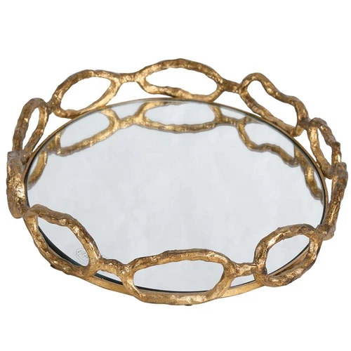 Uttermost Cable Transitional Cast Iron Chain Mirrored Tray in Silver - Picture 4 of 7