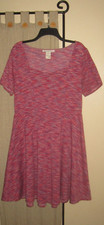 XL 0X dress 14 16 flare red purple vintage American Rag love comfort