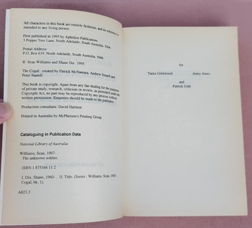 The Unknown Soldier: Book One of The Cogal by Williams & Dix, 1995, Signed Copy - Picture 4 of 13