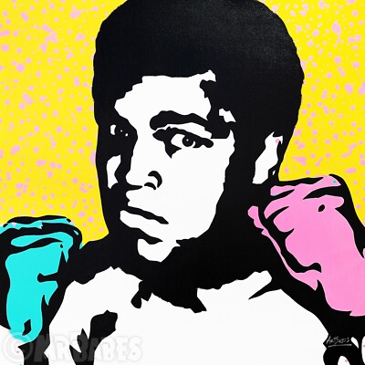Muhammad Ali - Original Pop Art Painting By Babes Kopp - Boxing Sports Legend