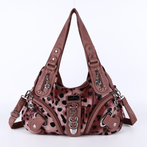 Angel Kiss Women Handbags Leopard Top-handle Satchel Dumpling Pack Shoulder Bag - Picture 16 of 25