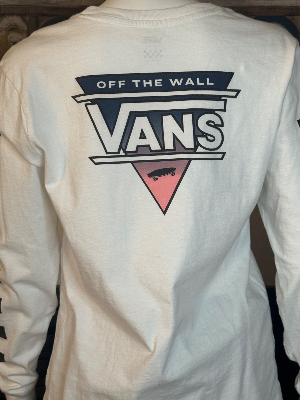 VANS heavyweight white checkered long sleeve t-shirt-image