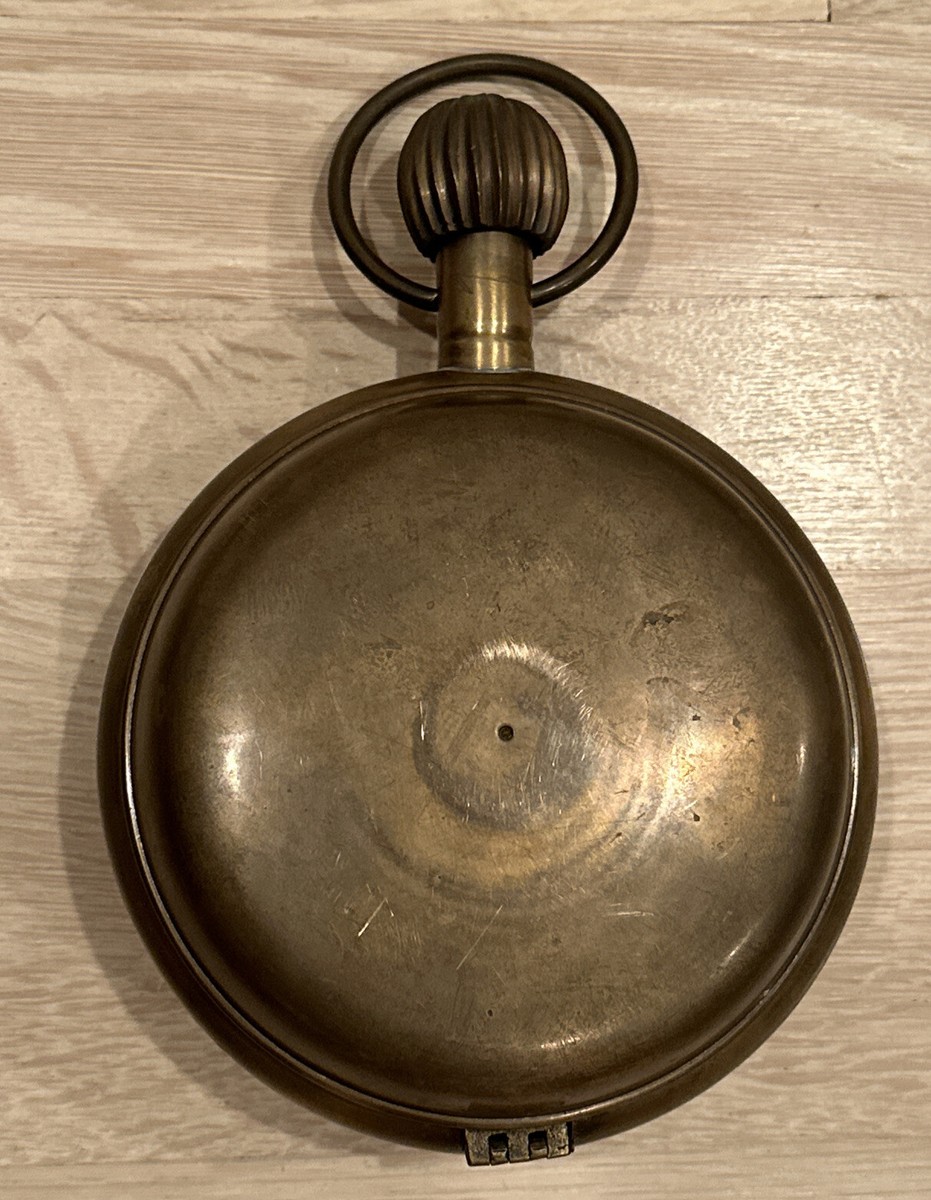 Vintage Large Brass Display Pocket Watch Style Clock by Thomas