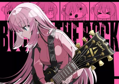 Anime girls bocchi the rock guitar gotou hitori blue playmat gaming mat