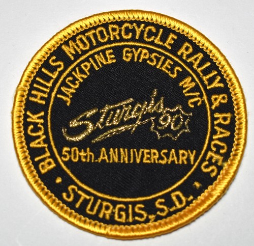 1990 Sturgis Jackpine Gypsies Motor Club Black Hills 50th Anniversary Patch