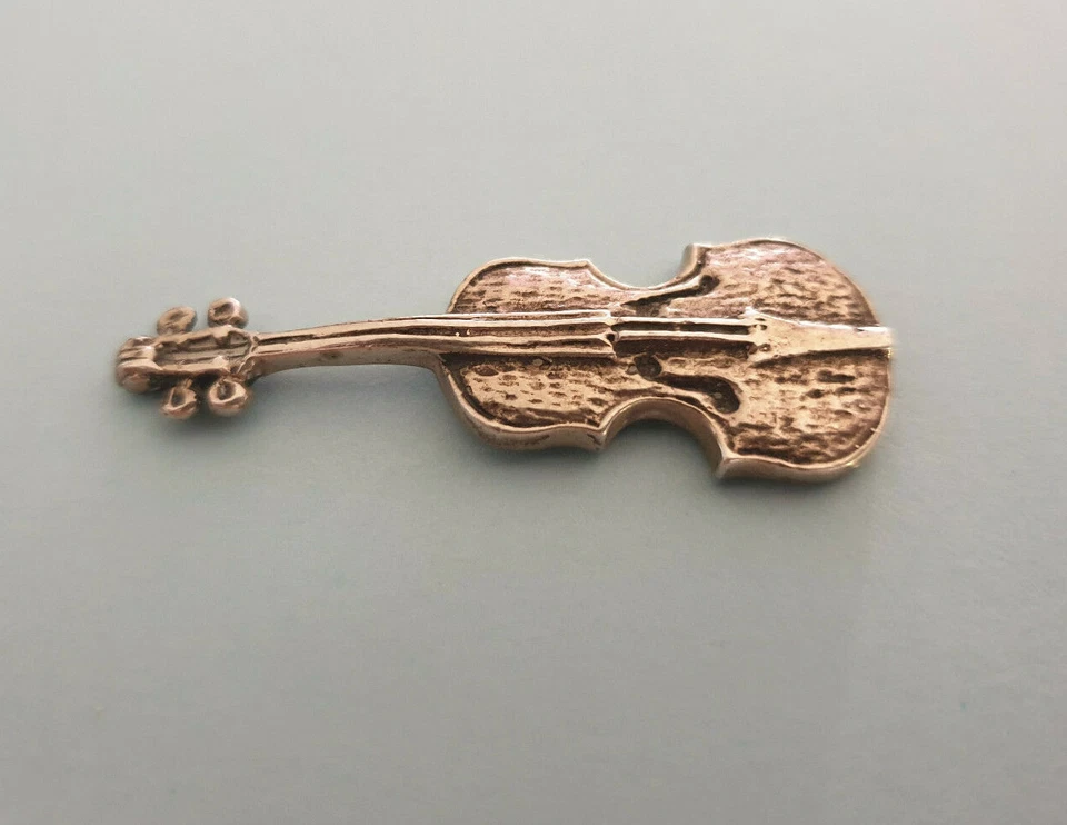 ANTIGUO VIOLÍN VIOLONCHELO PLATA ESTERLINA 800 MINIATURA. Foto 2 de 4