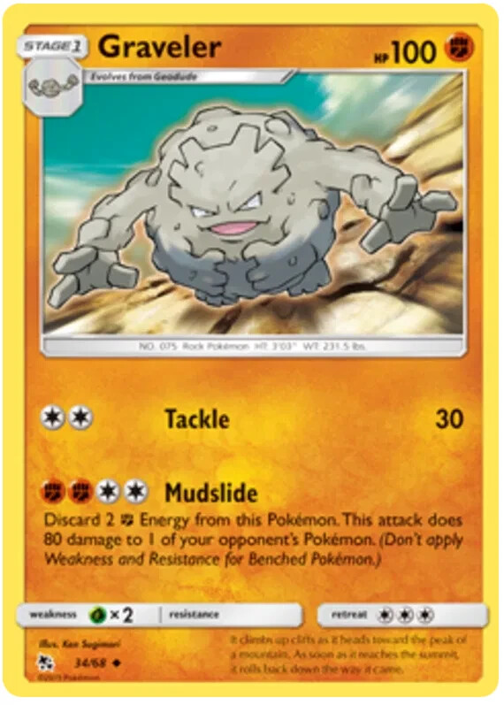 Graveler Pokemon TCG Card 34/68
