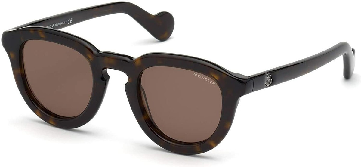 Moncler ML0079 52J Tortoise Bold Round Plastic Sunglasses Moncler ML0079 52J Tortoise Bold Round Plastic Sunglasses