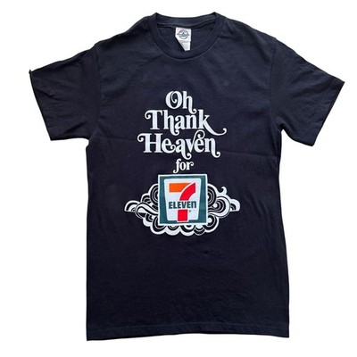 Vintage Delta Pro 7-Eleven T-Shirt Schwarz Gr. S Oh Thank Heaven Logo Tee