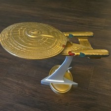 Vintage 1994 Playmates Star Trek TNG Gold USS Enterprise Toy Near Mint Works