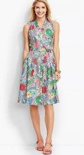 Talbots Women’s Paisley Floral Sleeveless Dress Pleated Colorful Midi Size 2P