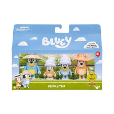 Moose Toys Bluey Family Trip Mum Dad Bluey Bingo Poseable Figurines Set 4-Pack