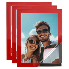 3 Pcs Magnetic Sign Holder, 5" x 7" Self-Adhesive Signs Holder, Red