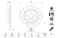 Bremsscheibe Hinterachse links für BMW 5 Touring Van 6 Gran Turismo 7