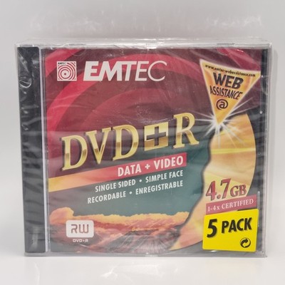 Emtec Rohlinge DVD+R RW Discs 5er Pack versiegelt 4,7GB beschreibbare Daten & Video