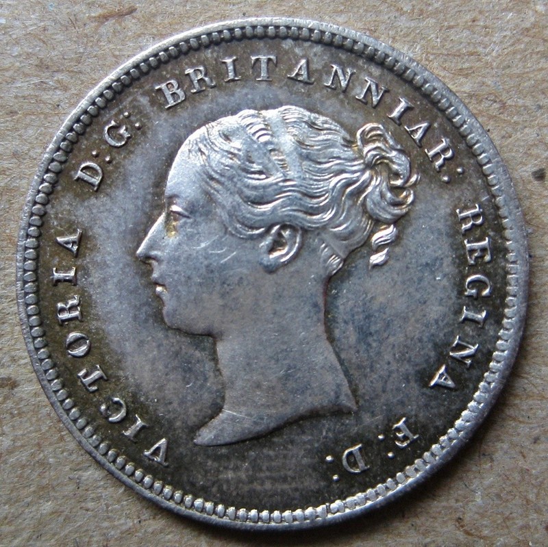 GREAT BRITAIN 1861 QUEEN VICTORIA 92.5% SILVER MAUNDY FOUR PENCE COIN (KM# 732)
