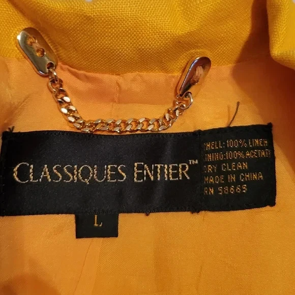 Blazer para mujer Classiques Entier de lino amarillo talla grande Foto 3 de 4