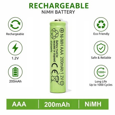 AAA NiMH 200 mAh 1,2 V Micro Solar-Akku R3 wiederaufladbar - für Solarlampen